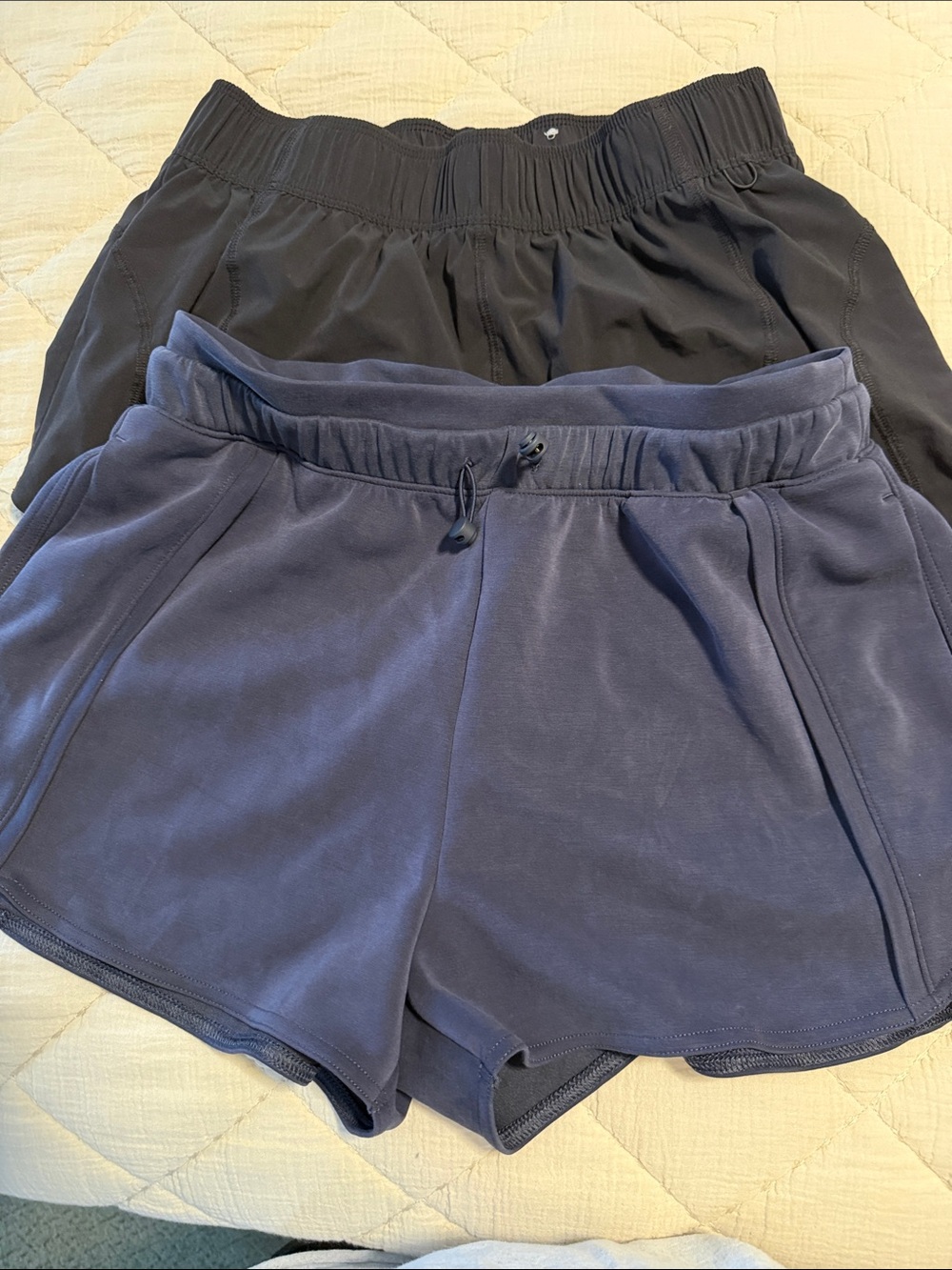 Women's FLX Athletic Drawstring Shorts in Navy and Black